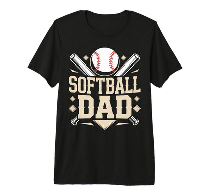 Funny Father Softball Dad Tri Blend T-Shirt - Casual Everyday Wear Unisex - T-Shirt, Sweatshirt, Hoodie