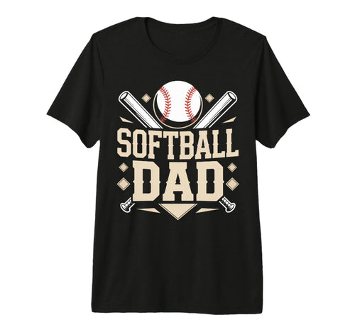 Funny Father Softball Dad Tri Blend T-Shirt - Casual Everyday Wear Unisex - T-Shirt, Sweatshirt, Hoodie