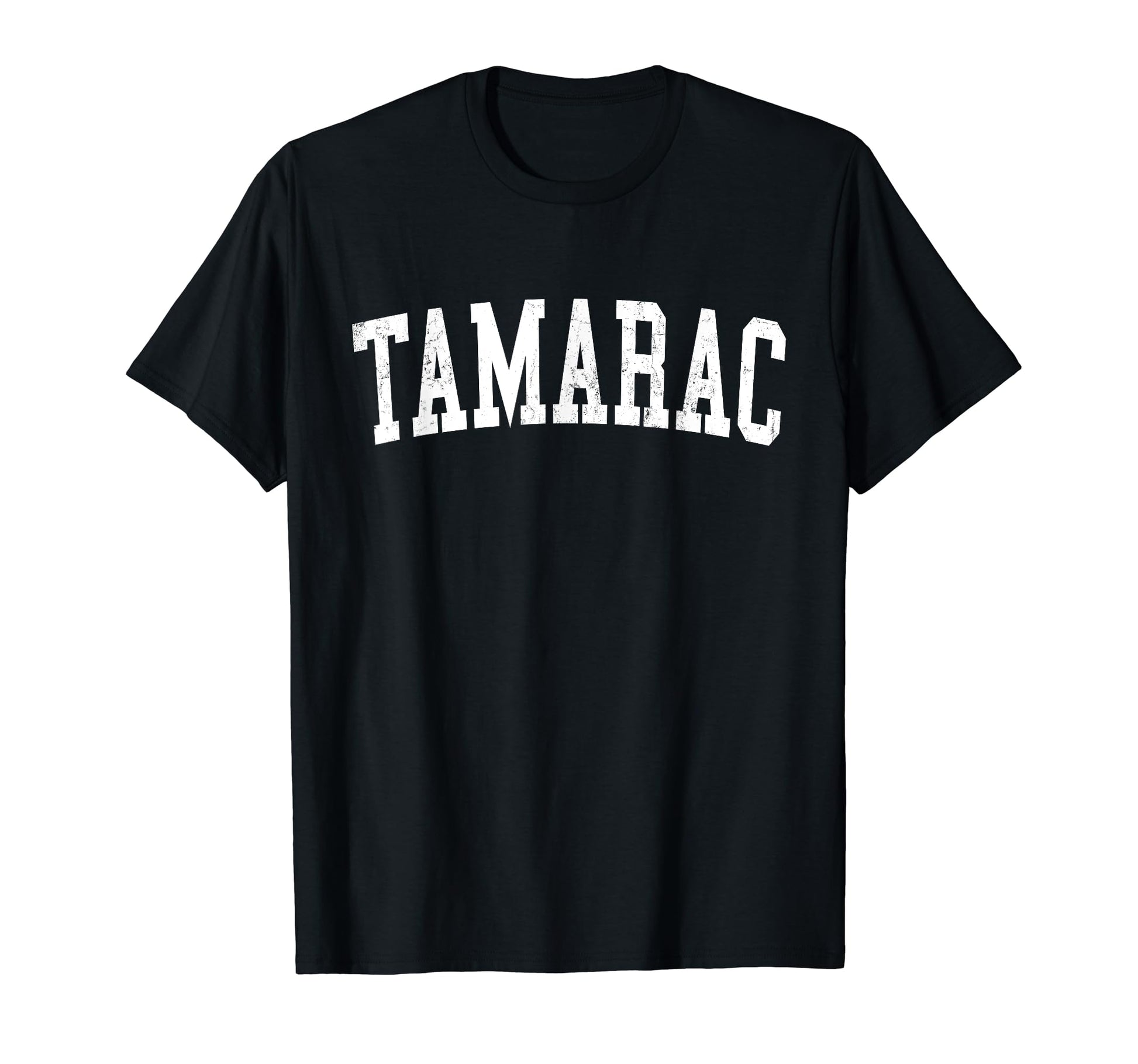 Tamarac Fl Distressed White Varsity T-Shirt - Trendy Graphic for Adults - T-Shirt, Sweatshirt, Hoodie