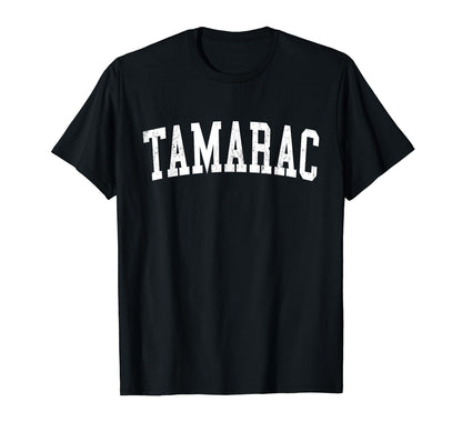 Tamarac Fl Distressed White Varsity T-Shirt - Trendy Graphic for Adults - T-Shirt, Sweatshirt, Hoodie