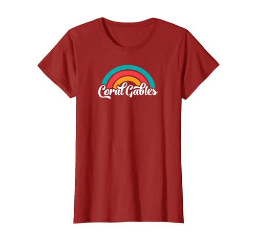 Womens Coral Gables Fl Script Rainbow T-Shirt - Novelty Apparel Unisex - T-Shirt, Sweatshirt, Hoodie