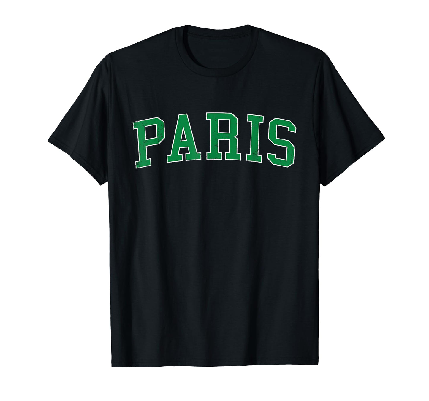 Paris Tn Distressed Green Varsity T-Shirt - Aesthetic Graphic Unisex - T-Shirt, Sweatshirt, Hoodie