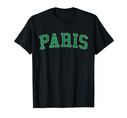Paris Tn Distressed Green Varsity T-Shirt - Aesthetic Graphic Unisex - T-Shirt, Sweatshirt, Hoodie