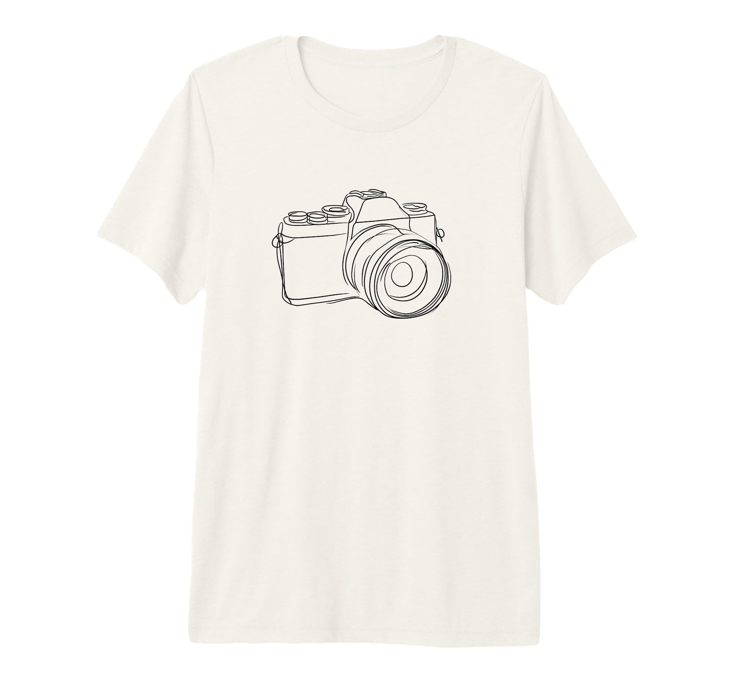 Line Drawn Camera Tri Blend T-Shirt - Unique Graphic Unisex - T-Shirt, Sweatshirt, Hoodie