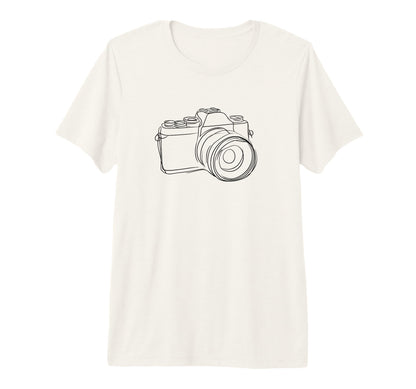 Line Drawn Camera Tri Blend T-Shirt - Unique Graphic Unisex - T-Shirt, Sweatshirt, Hoodie