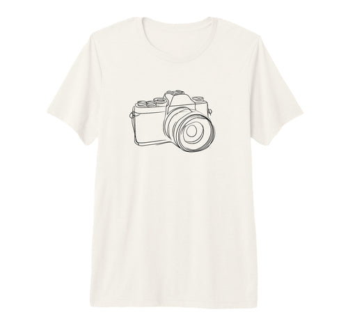 Line Drawn Camera Tri Blend T-Shirt - Unique Graphic Unisex - T-Shirt, Sweatshirt, Hoodie