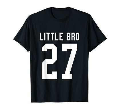 Number 27 Little Bro Biggest Fan T-Shirt - Custom Art Print for Adults - T-Shirt, Sweatshirt, Hoodie