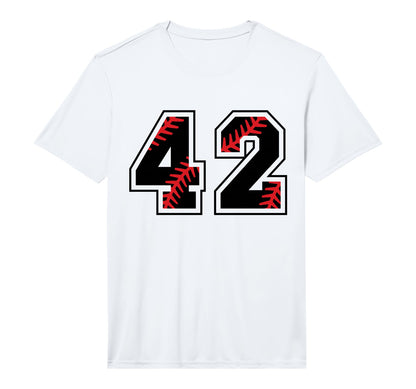 Baseball Softball Number 42 Performance T-Shirt - Unique Graphic for Adults - T-Shirt, Sweatshirt, Hoodie