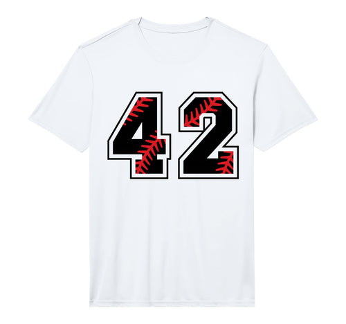 Baseball Softball Number 42 Performance T-Shirt - Unique Graphic for Adults - T-Shirt, Sweatshirt, Hoodie