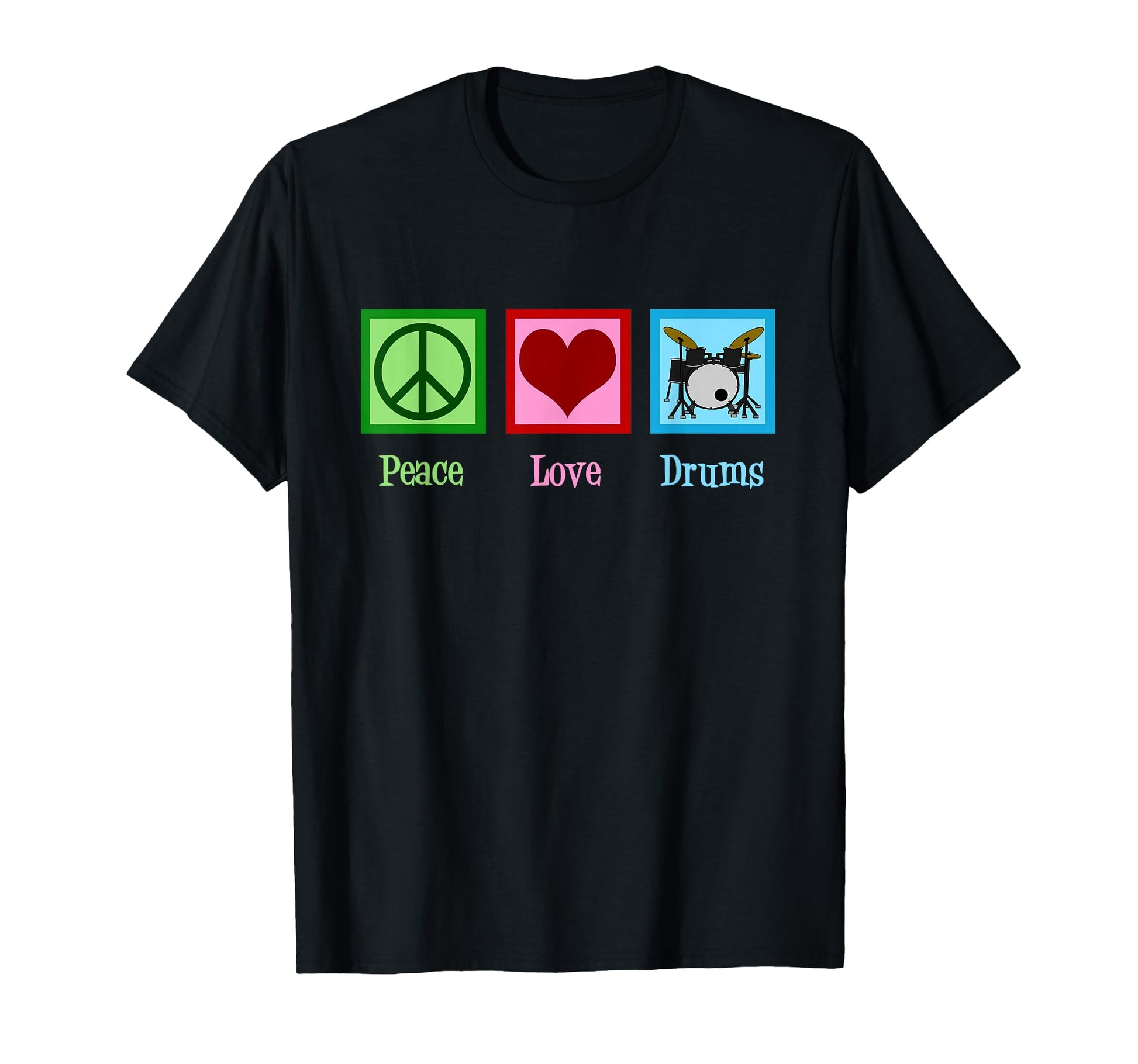 Peace Love Drums Drummer Gift Drum T-Shirt - Minimalist Print for Adults - T-Shirt, Sweatshirt, Hoodie