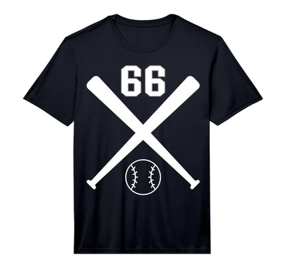 Baseball Softball Number 66 Performance T-Shirt - Graphic Print Unisex - T-Shirt, Sweatshirt, Hoodie