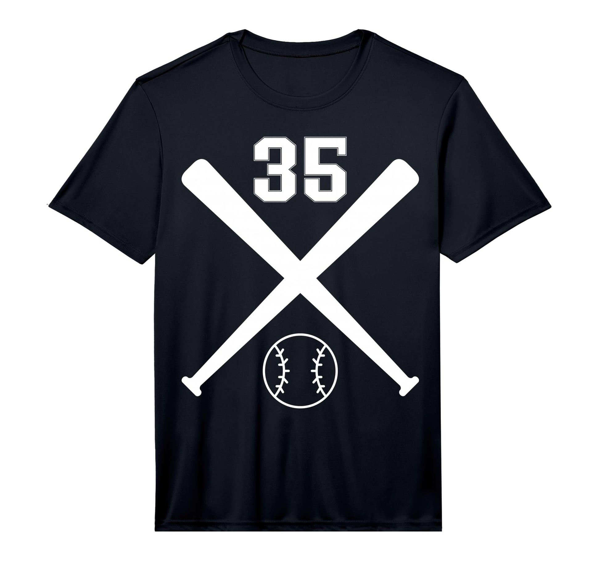 Baseball Softball Number 35 Performance T-Shirt - Minimalist Print Unisex - T-Shirt, Sweatshirt, Hoodie