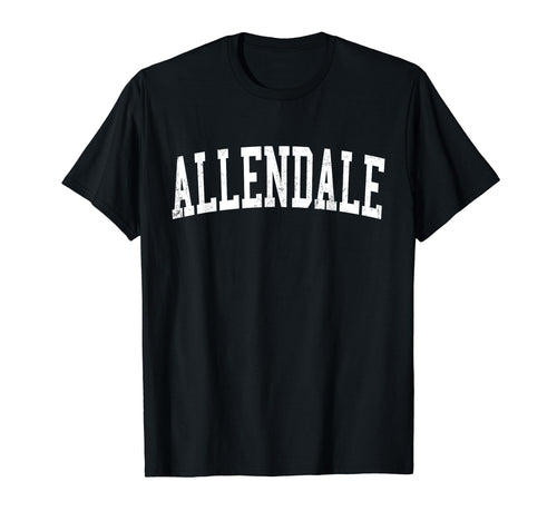 Allendale Mi Distressed White Varsity T-Shirt - Unique Graphic Men Women - T-Shirt, Sweatshirt, Hoodie