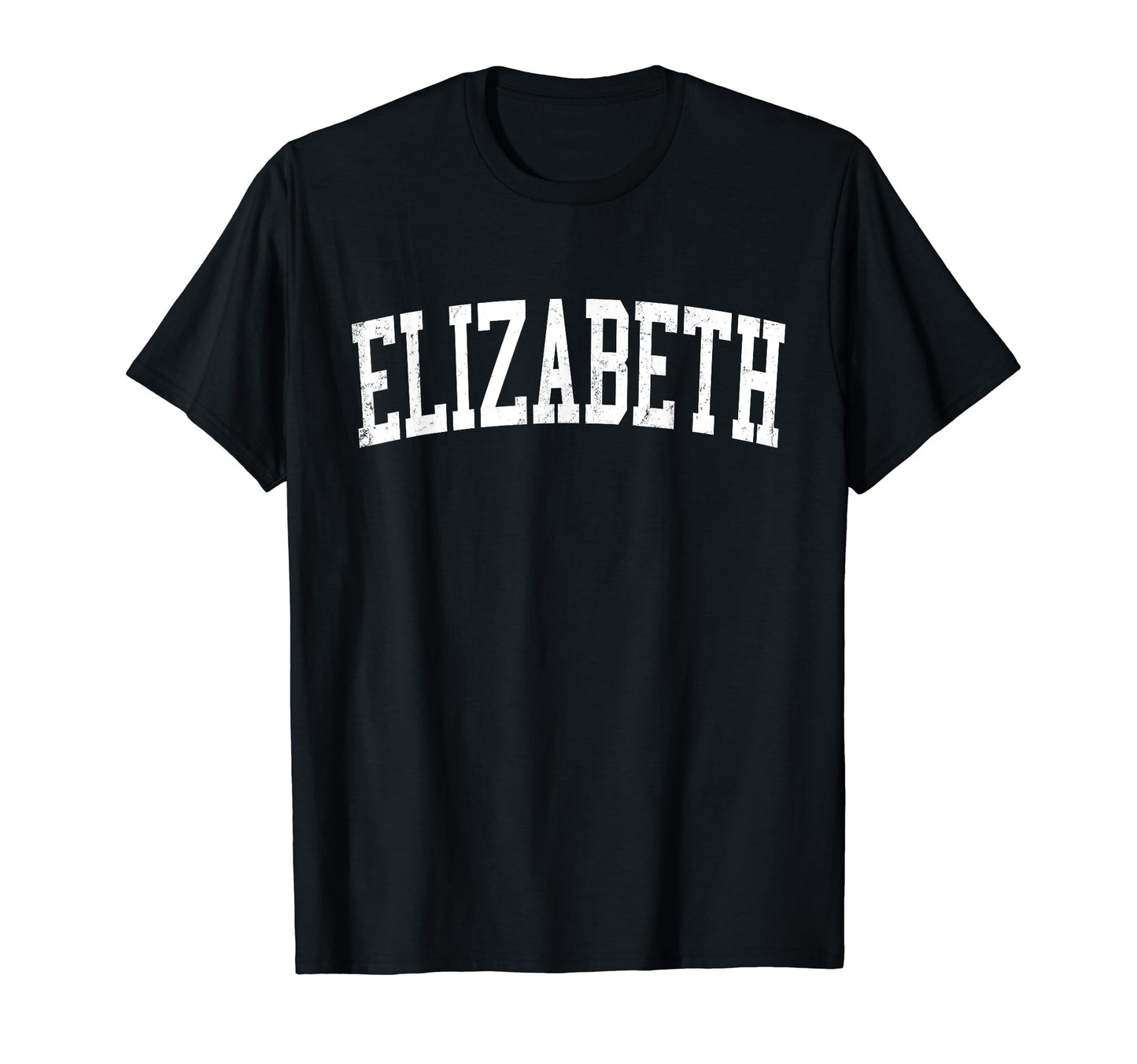 Elizabeth Nj Distressed White Varsity T-Shirt - Fun Novelty Design Unisex - T-Shirt, Sweatshirt, Hoodie