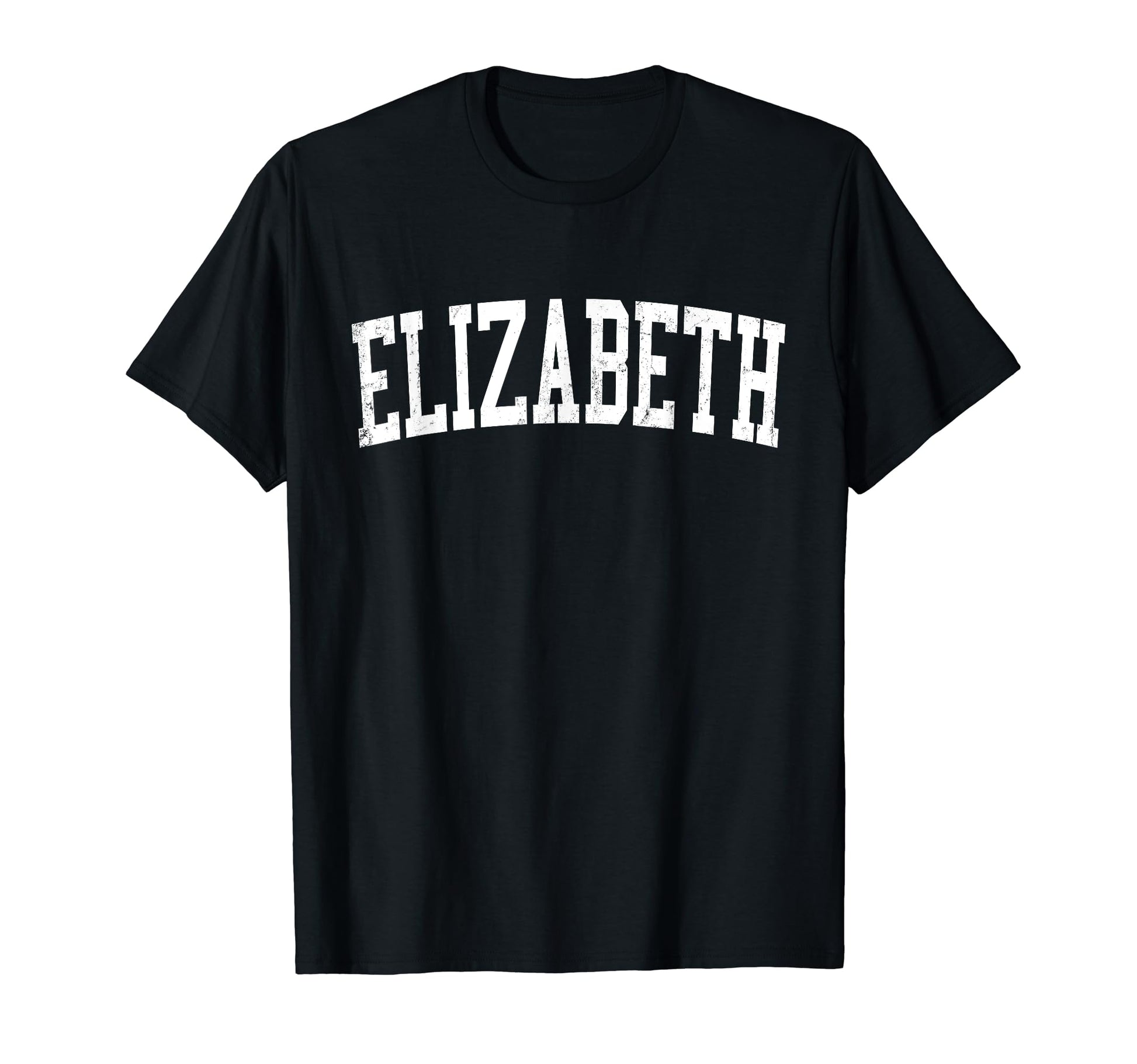 Elizabeth Nj Distressed White Varsity T-Shirt - Fun Novelty Design Unisex - T-Shirt, Sweatshirt, Hoodie