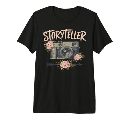 Photo Camera Flowers Storyteller T-Shirt - Casual Everyday Wear Unisex - T-Shirt, Sweatshirt, Hoodie