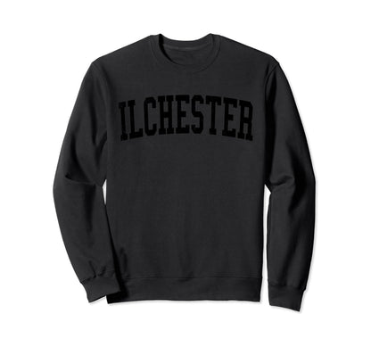 Ilchester Md Distressed Black Varsity Sweatshirt - Aesthetic Graphic Unisex - T-Shirt, Sweatshirt, Hoodie