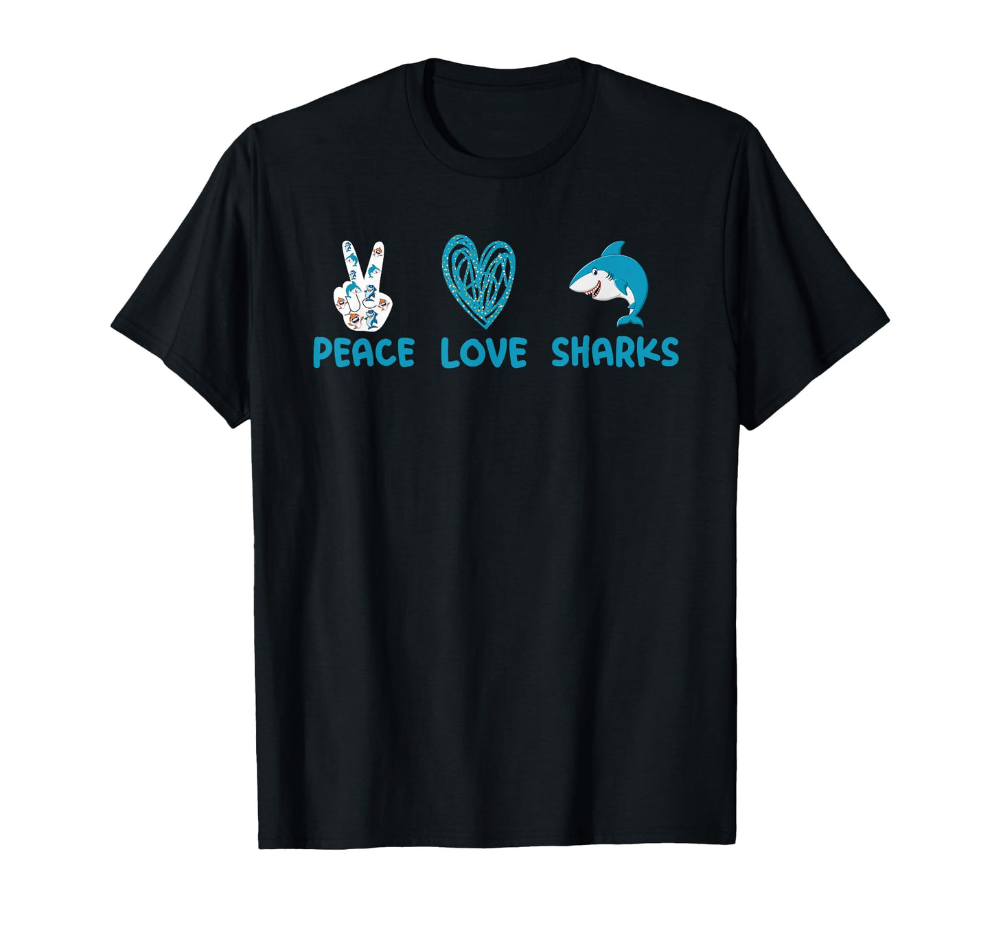 Shark Lover Ocean Animal Peace Love T-Shirt - Streetwear Style Unisex - T-Shirt, Sweatshirt, Hoodie