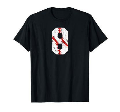 Baseball Player Jersey Number 8 8 T-Shirt - Streetwear Style Men Women - T-Shirt, Sweatshirt, Hoodie