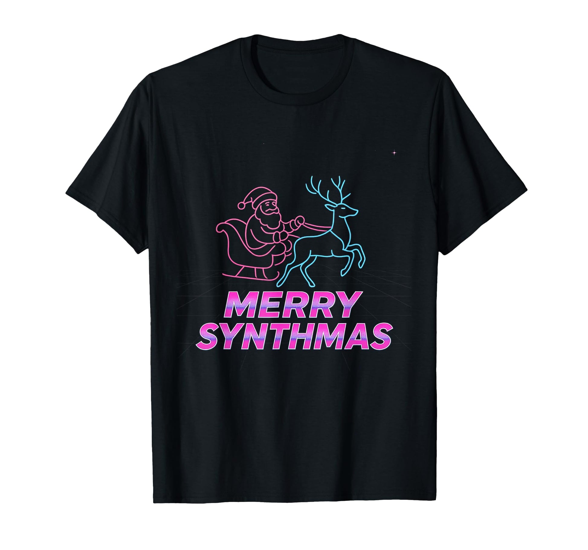 Merry Synthmas Vaporwave Aesthetic T-Shirt - Custom Art Print Unisex - T-Shirt, Sweatshirt, Hoodie