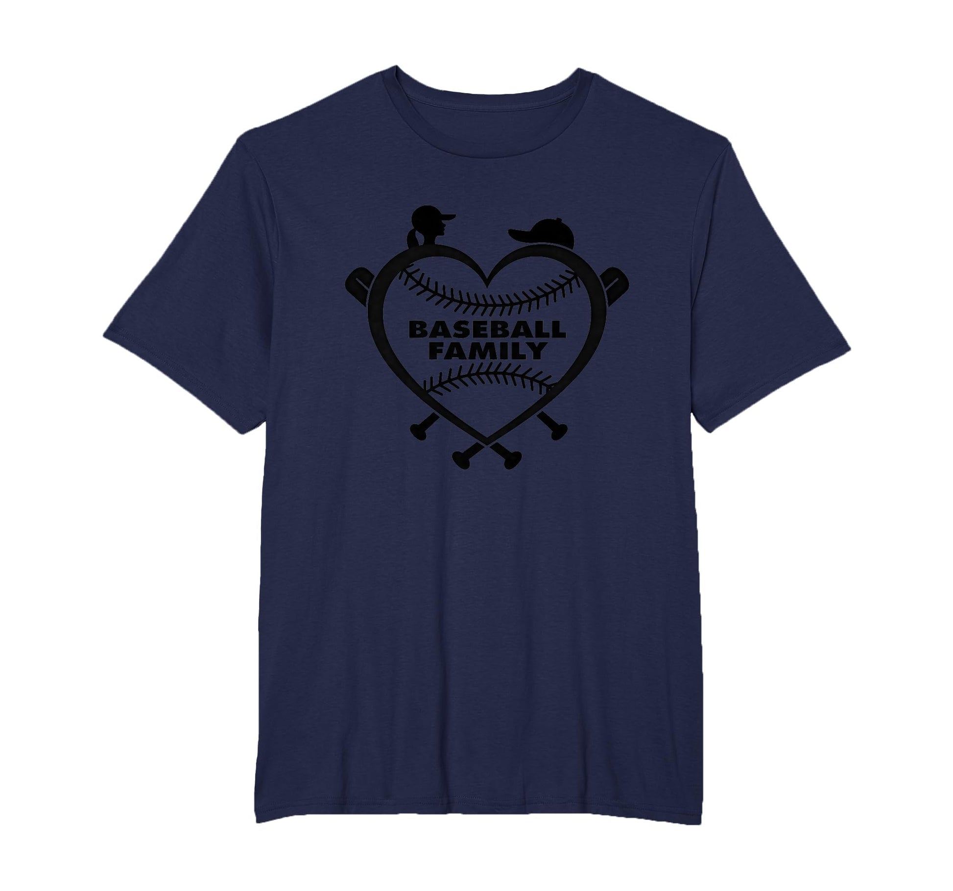Baseball Family Sister Heart Love Fan T-Shirt - Minimalist Print Men Women - T-Shirt, Sweatshirt, Hoodie