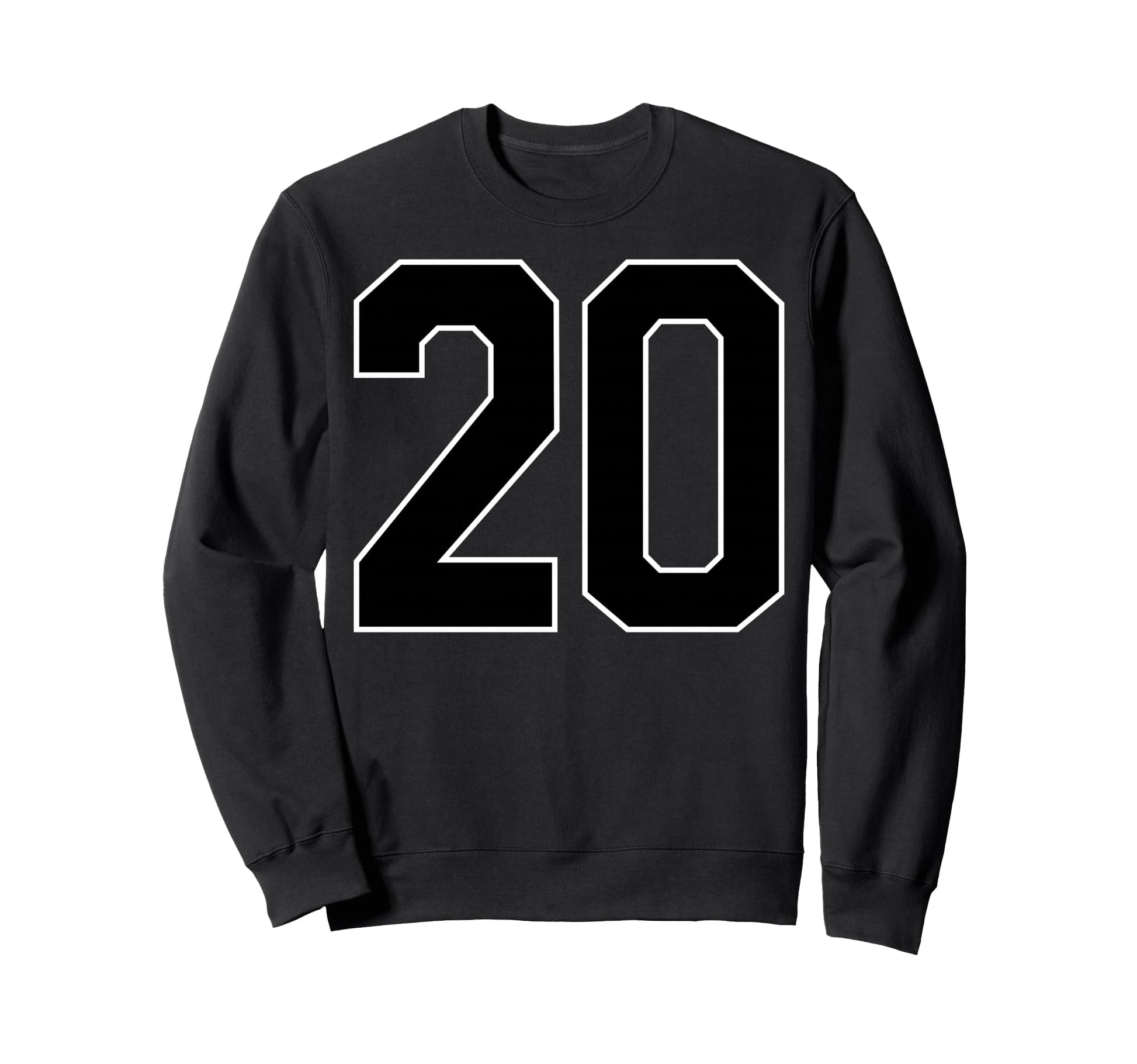 Black Sports Team Number 20 Fan Sweatshirt - Custom Art Print Unisex - T-Shirt, Sweatshirt, Hoodie
