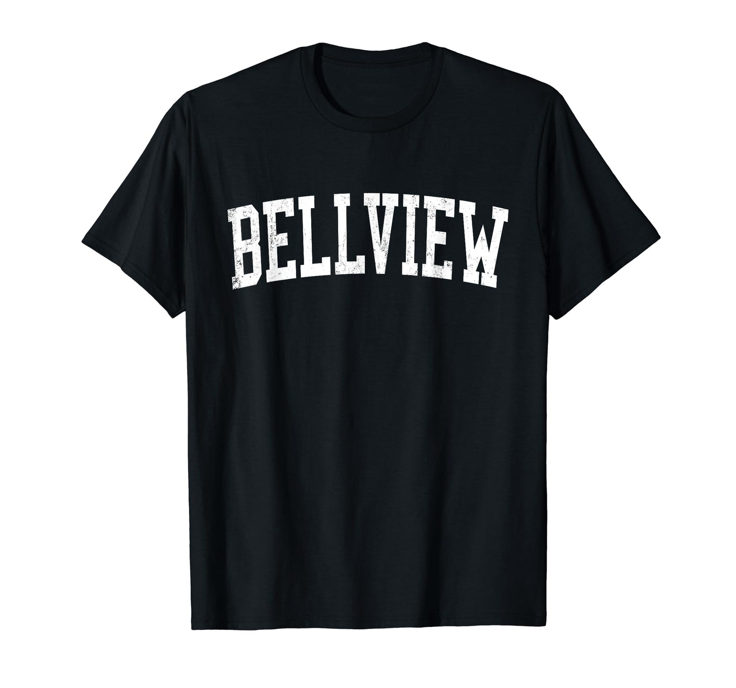 Bellview Fl Distressed White Varsity T-Shirt - Trendy Graphic for Adults - T-Shirt, Sweatshirt, Hoodie