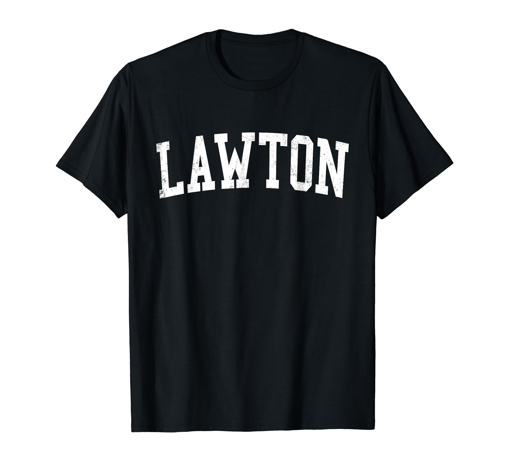 Lawton Ok Distressed White Varsity T-Shirt - Streetwear Style for Adults - T-Shirt, Sweatshirt, Hoodie