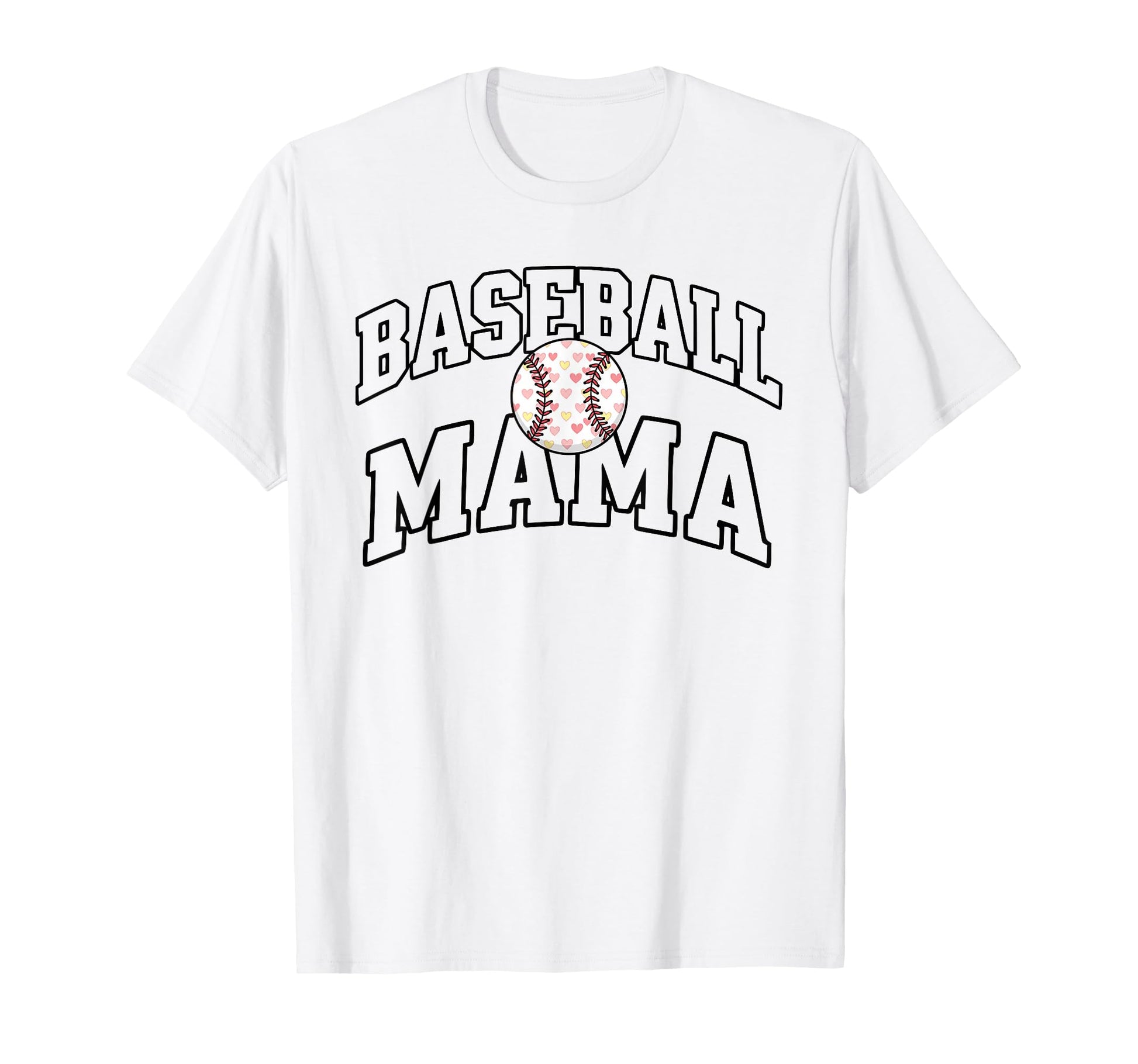 Baseball Mama Text T-Shirt - Custom Art Print for Adults - T-Shirt, Sweatshirt, Hoodie