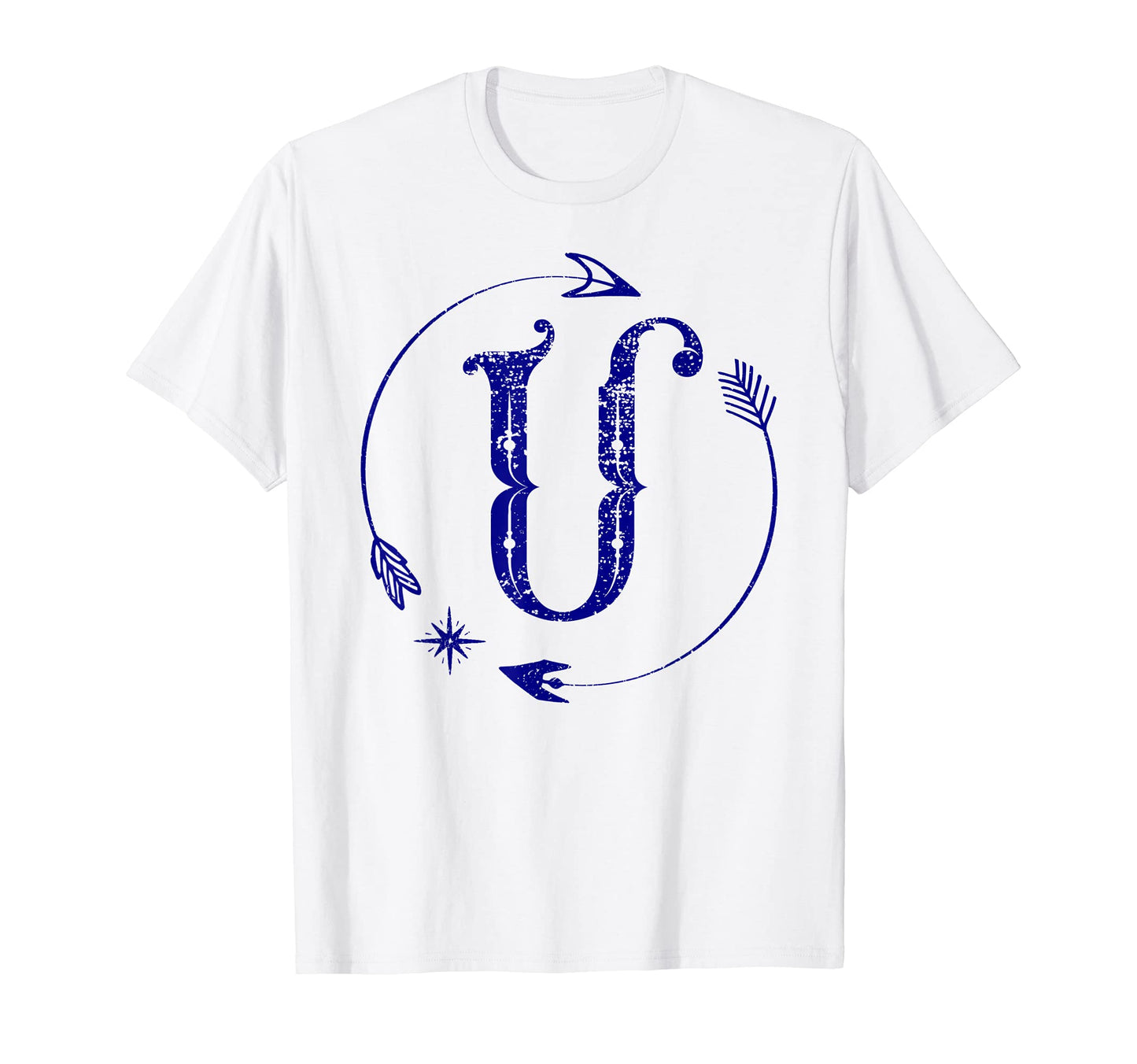 Initial U Monogram Boho Name Letter U T-Shirt - Aesthetic Graphic Unisex - T-Shirt, Sweatshirt, Hoodie