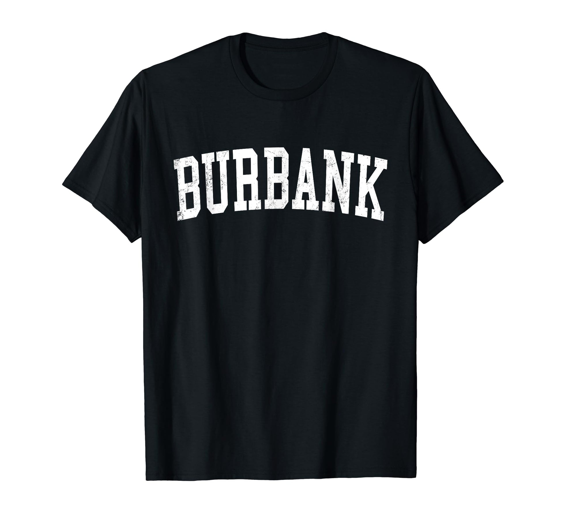 Burbank Il Distressed White Varsity T-Shirt - Streetwear Style for Adults - T-Shirt, Sweatshirt, Hoodie