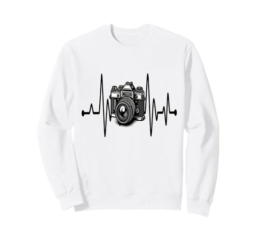 Womens Funny Camera Heartbeat Sweatshirt - Graphic Print Men Women - T-Shirt, Sweatshirt, Hoodie