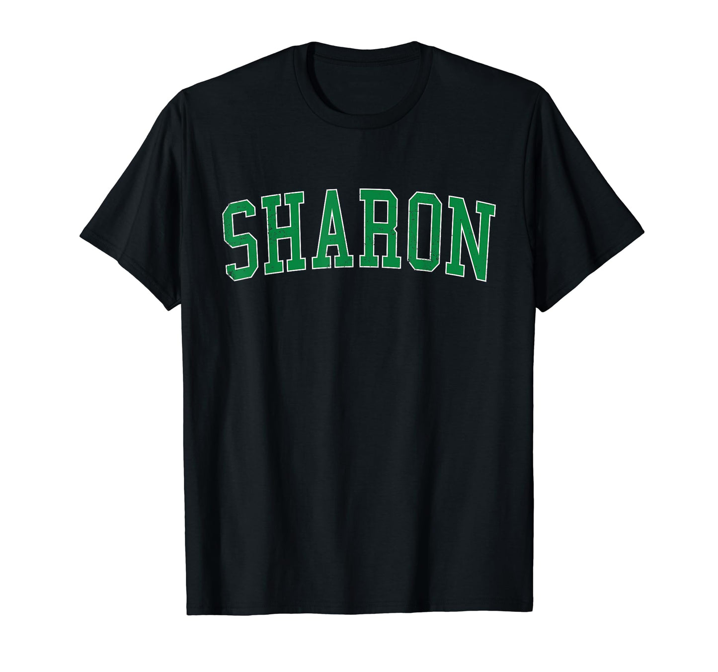 Sharon Pa Distressed Green Varsity T-Shirt - Custom Art Print Unisex - T-Shirt, Sweatshirt, Hoodie