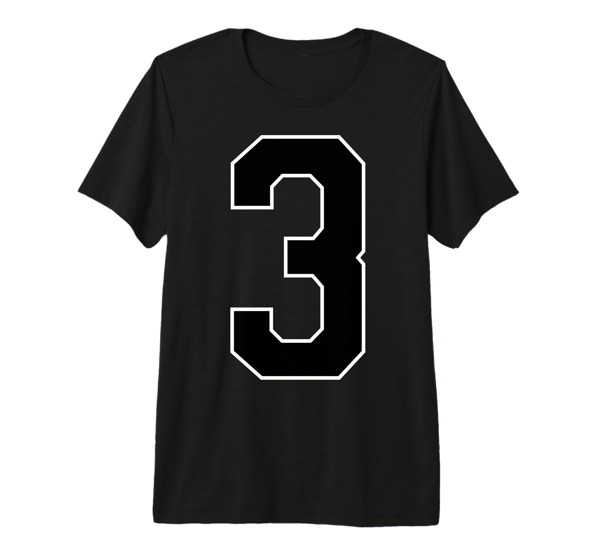 Black Sport Team Number 3 Tri Blend T-Shirt - Aesthetic Graphic Men Women - T-Shirt, Sweatshirt, Hoodie