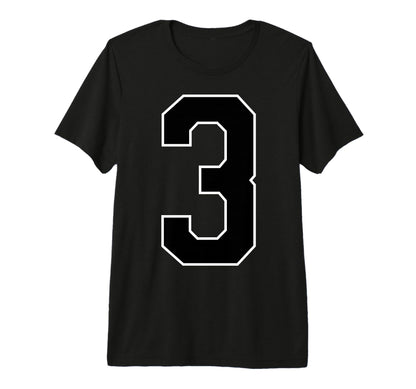 Black Sport Team Number 3 Tri Blend T-Shirt - Aesthetic Graphic Men Women - T-Shirt, Sweatshirt, Hoodie