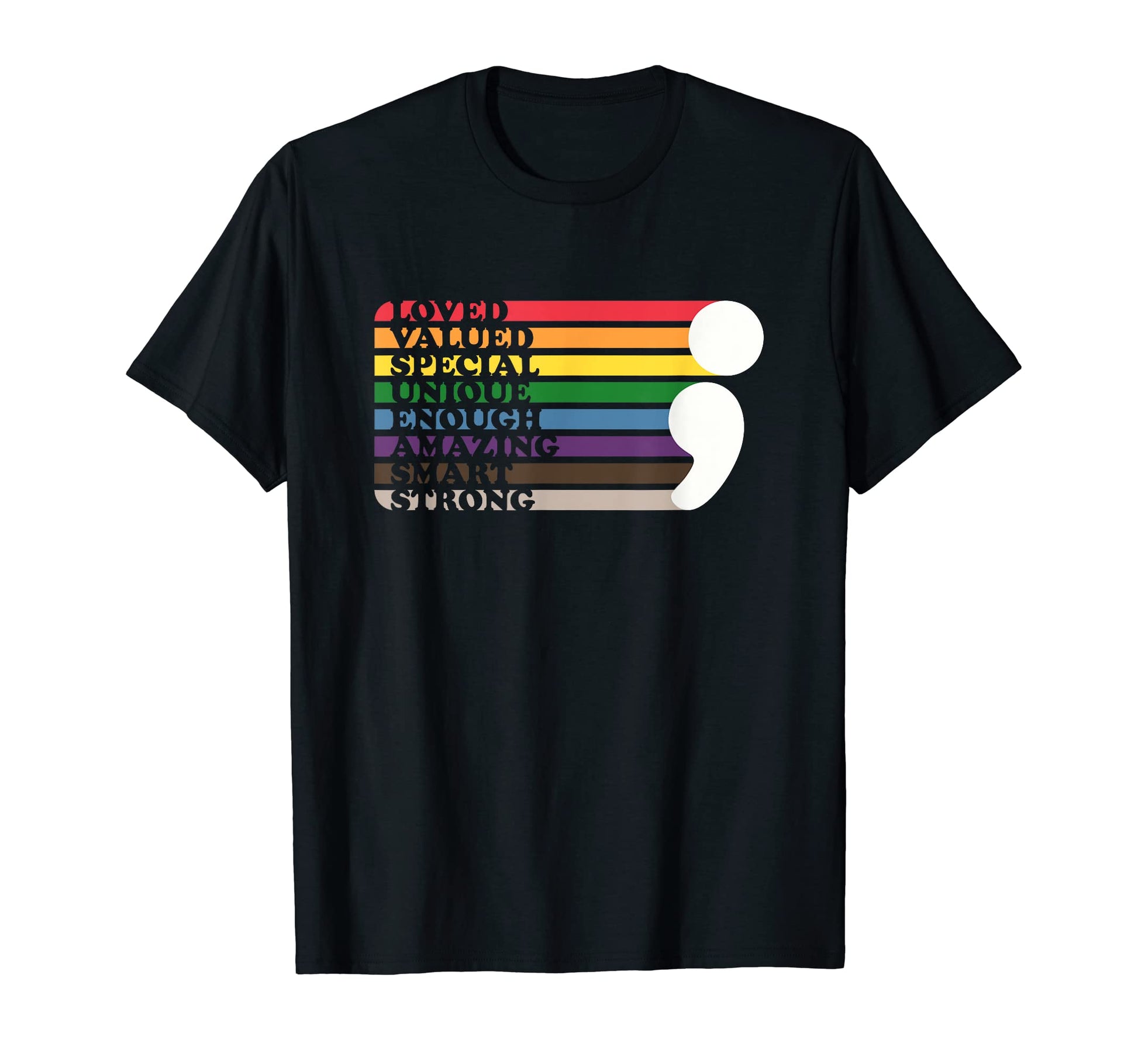 Semicolon Mental Health Awareness T-Shirt - Trendy Graphic Men Women - T-Shirt, Sweatshirt, Hoodie