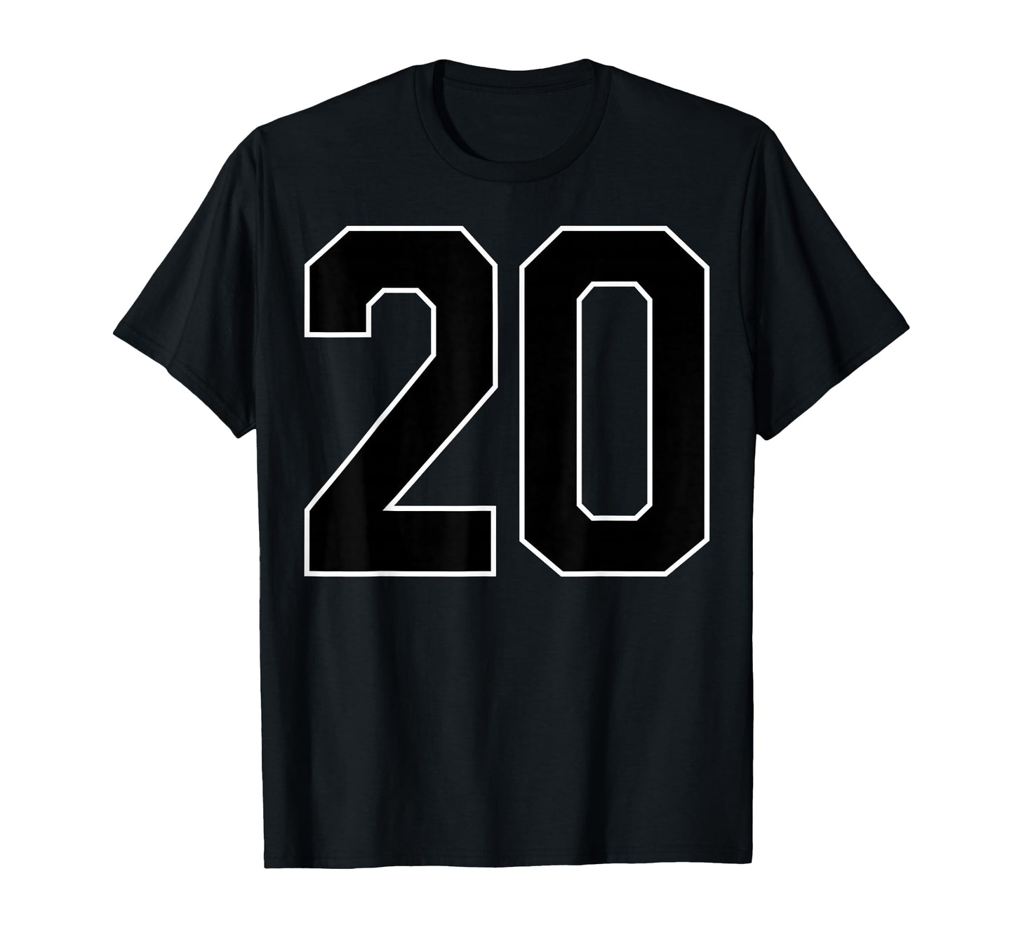 Black Sports Team Number 20 Fan T-Shirt - Trendy Graphic Men Women - T-Shirt, Sweatshirt, Hoodie