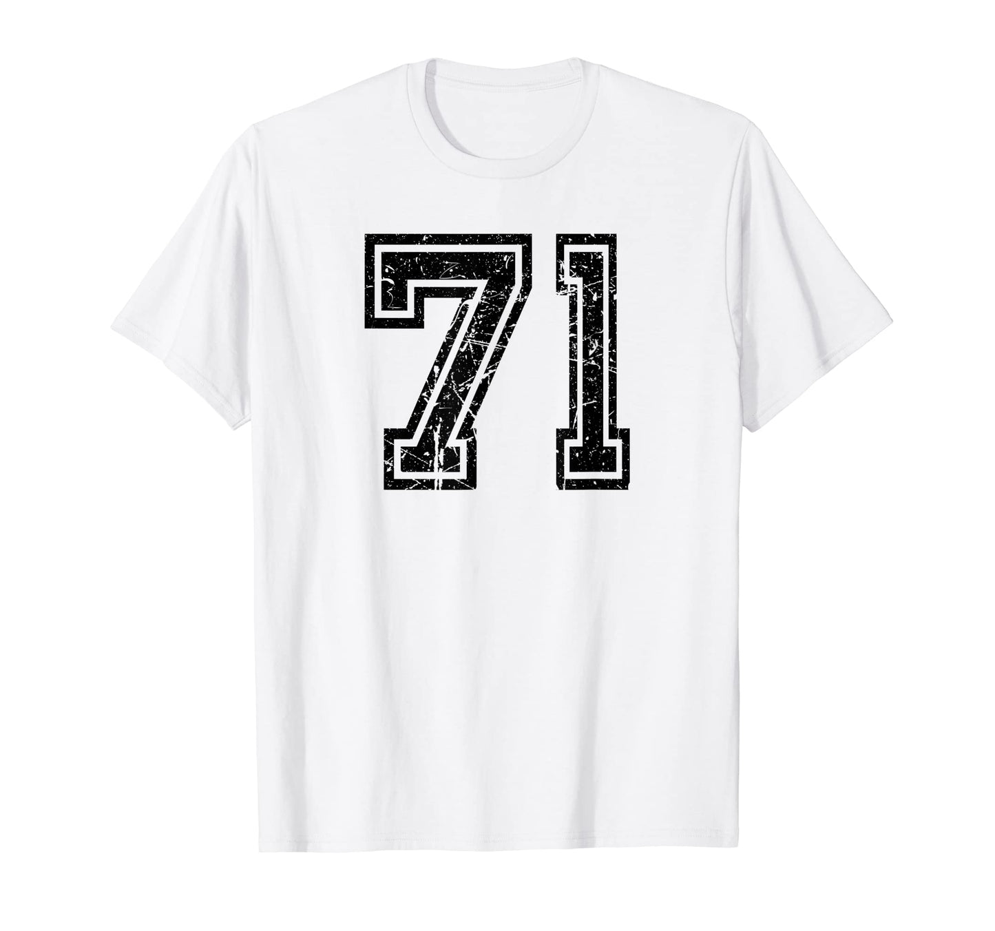 Number 71 Sports Jersey Varsity Lucky T-Shirt - Novelty Apparel Unisex - T-Shirt, Sweatshirt, Hoodie