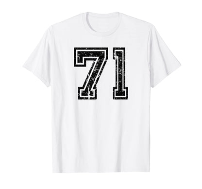 Number 71 Sports Jersey Varsity Lucky T-Shirt - Novelty Apparel Unisex - T-Shirt, Sweatshirt, Hoodie