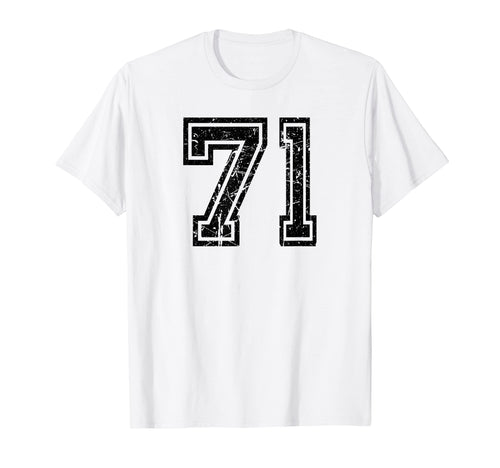 Number 71 Sports Jersey Varsity Lucky T-Shirt - Novelty Apparel Unisex - T-Shirt, Sweatshirt, Hoodie