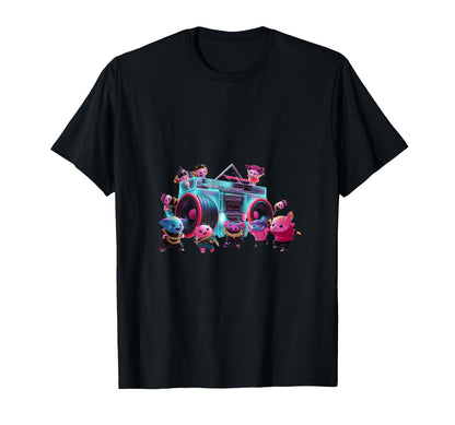 Anime Dance Party Boombox Hiphop Old T-Shirt - Minimalist Print for Adults - T-Shirt, Sweatshirt, Hoodie