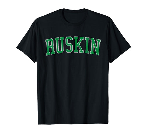 Ruskin Fl Distressed Green Varsity T-Shirt - Custom Art Print Men Women - T-Shirt, Sweatshirt, Hoodie
