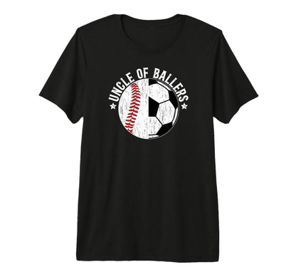 Mens Uncle Ballers Baseball Soccer Uncle T-Shirt - Minimalist Print Unisex - T-Shirt, Sweatshirt, Hoodie