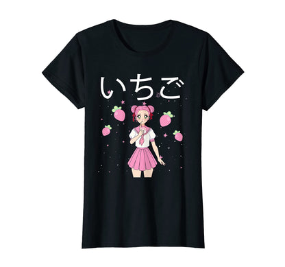 Anime Strawberry Aesthetic Vaporwave T-Shirt - Novelty Apparel Unisex - T-Shirt, Sweatshirt, Hoodie