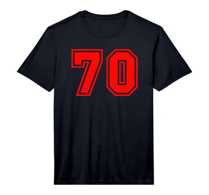 Red Sports Team Number 70 T-Shirt - Casual Everyday Wear Men Women - T-Shirt, Sweatshirt, Hoodie