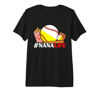Nana Ballers Softball Baller Grandma T-Shirt - Graphic Print Men Women - T-Shirt, Sweatshirt, Hoodie