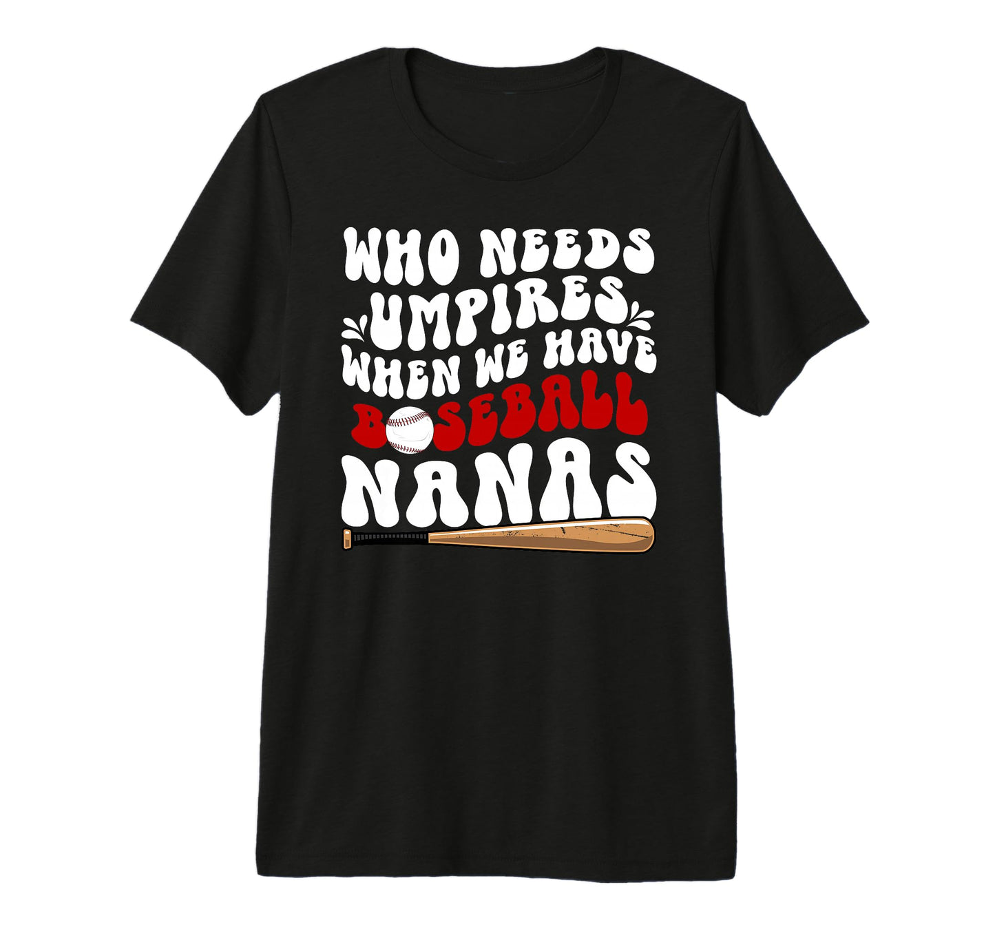 Groovy Baseball Nana Grandma Nana T-Shirt - Custom Art Print for Adults - T-Shirt, Sweatshirt, Hoodie