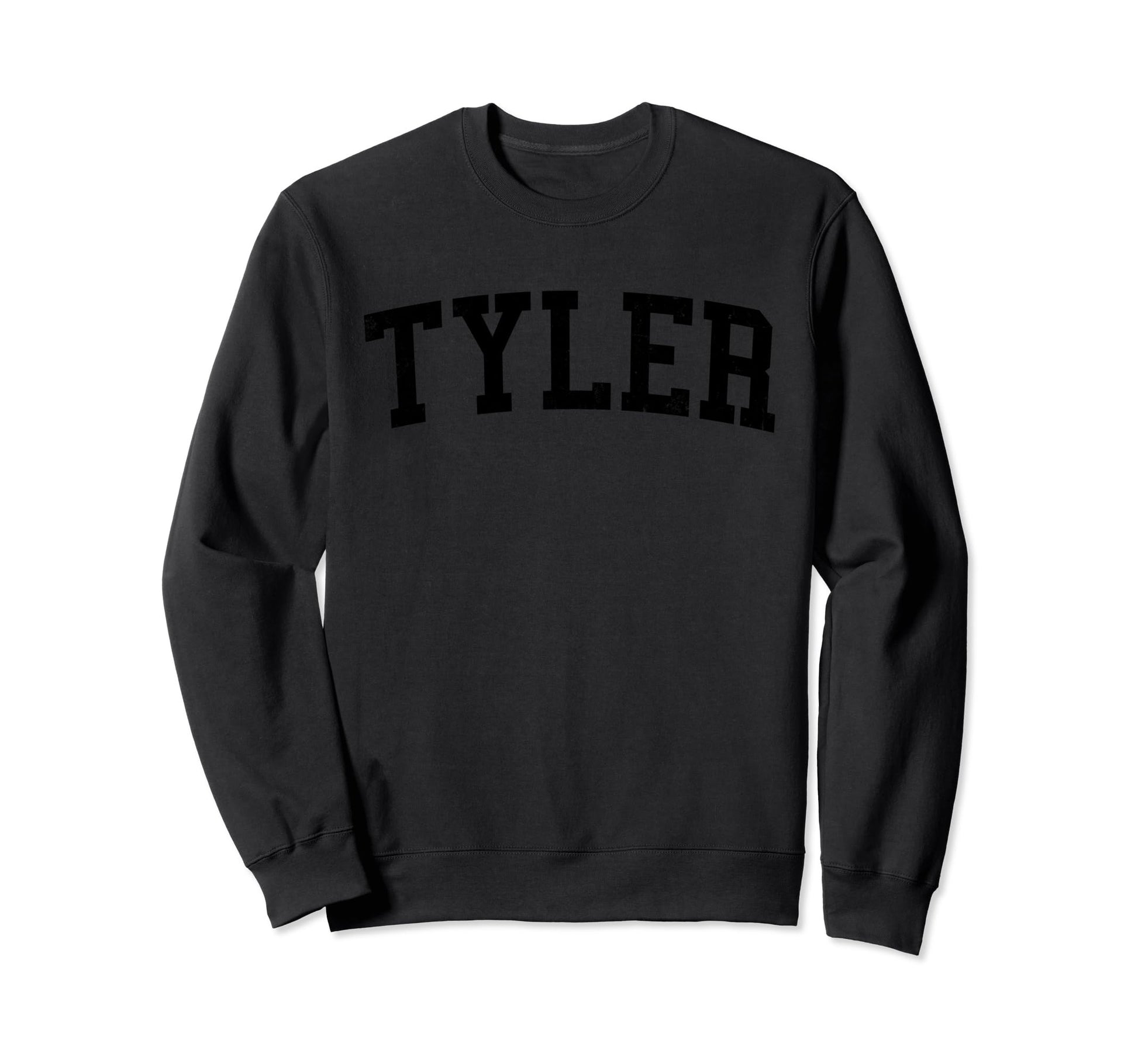 Tyler Tx Distressed Black Varsity Sweatshirt - Trendy Graphic Unisex - T-Shirt, Sweatshirt, Hoodie