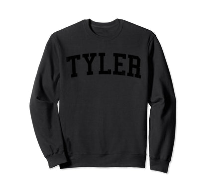 Tyler Tx Distressed Black Varsity Sweatshirt - Trendy Graphic Unisex - T-Shirt, Sweatshirt, Hoodie
