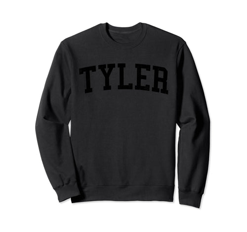 Tyler Tx Distressed Black Varsity Sweatshirt - Trendy Graphic Unisex - T-Shirt, Sweatshirt, Hoodie